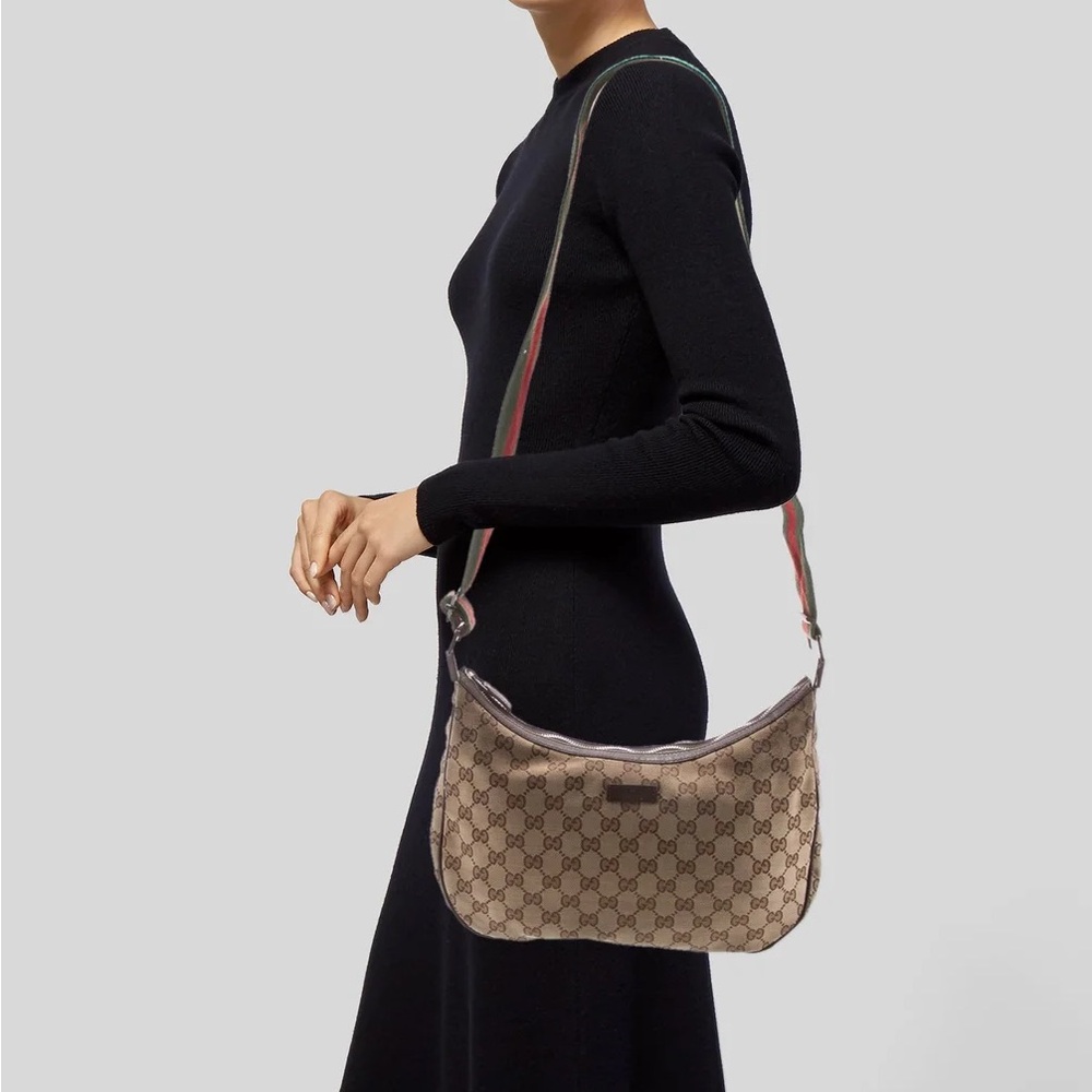 AUTHENTIC VINTAGE GUCCI Canvas Shoulder Bag